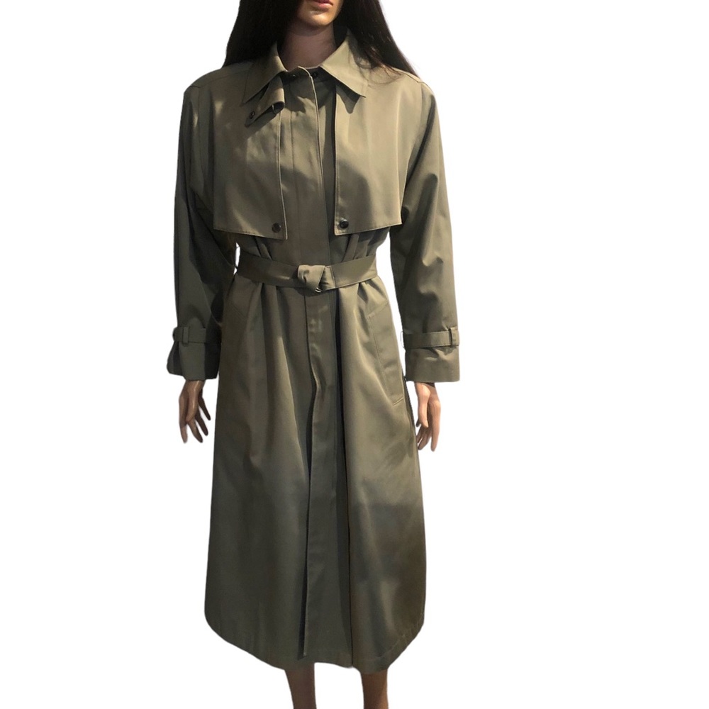 Evan Picone 90’s long trench coat. Khaki. Size 8 Petite
